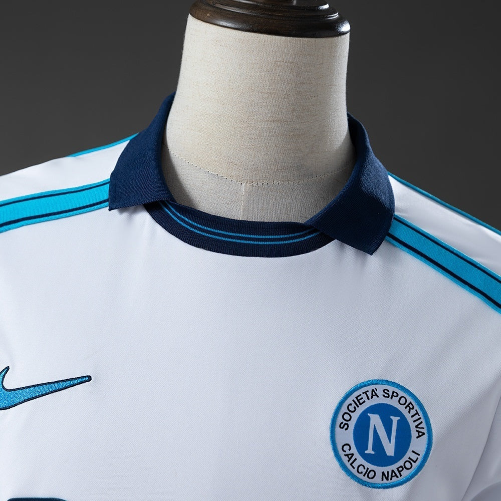Napoli Away Jersey 1998-99 Retro Long Sleeves Football Kit Soccer Shirt