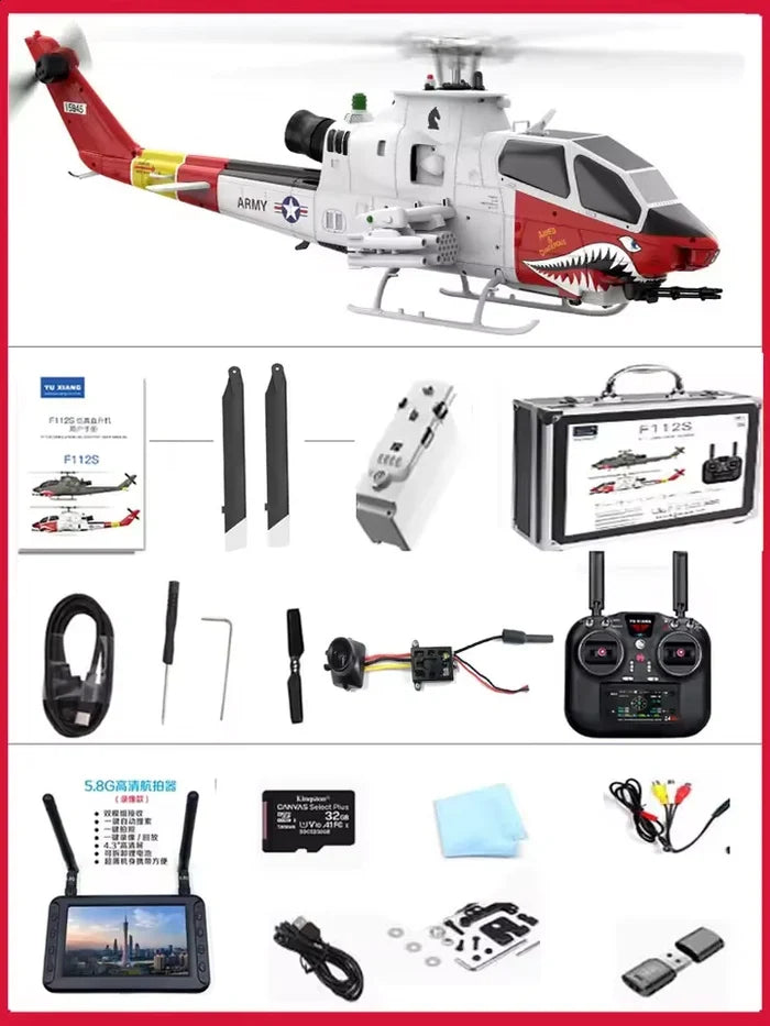 YUXIANG F112S AH-1 Cobra RC Helicopter 1:32 Scale 9CH GPS Optical Flow Altitude Hold