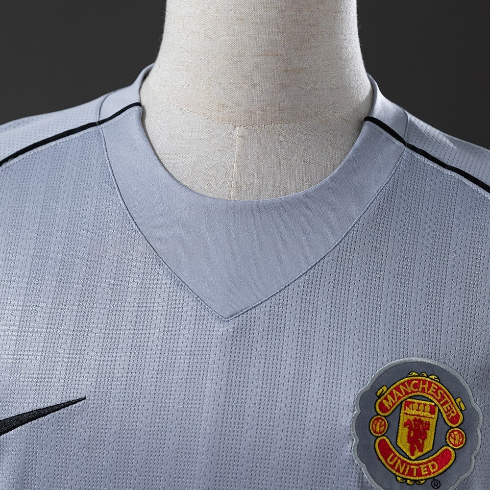 Manchester United Jersey 2007/08 Grey Goalkeepe Retro Kit Long Sleeve