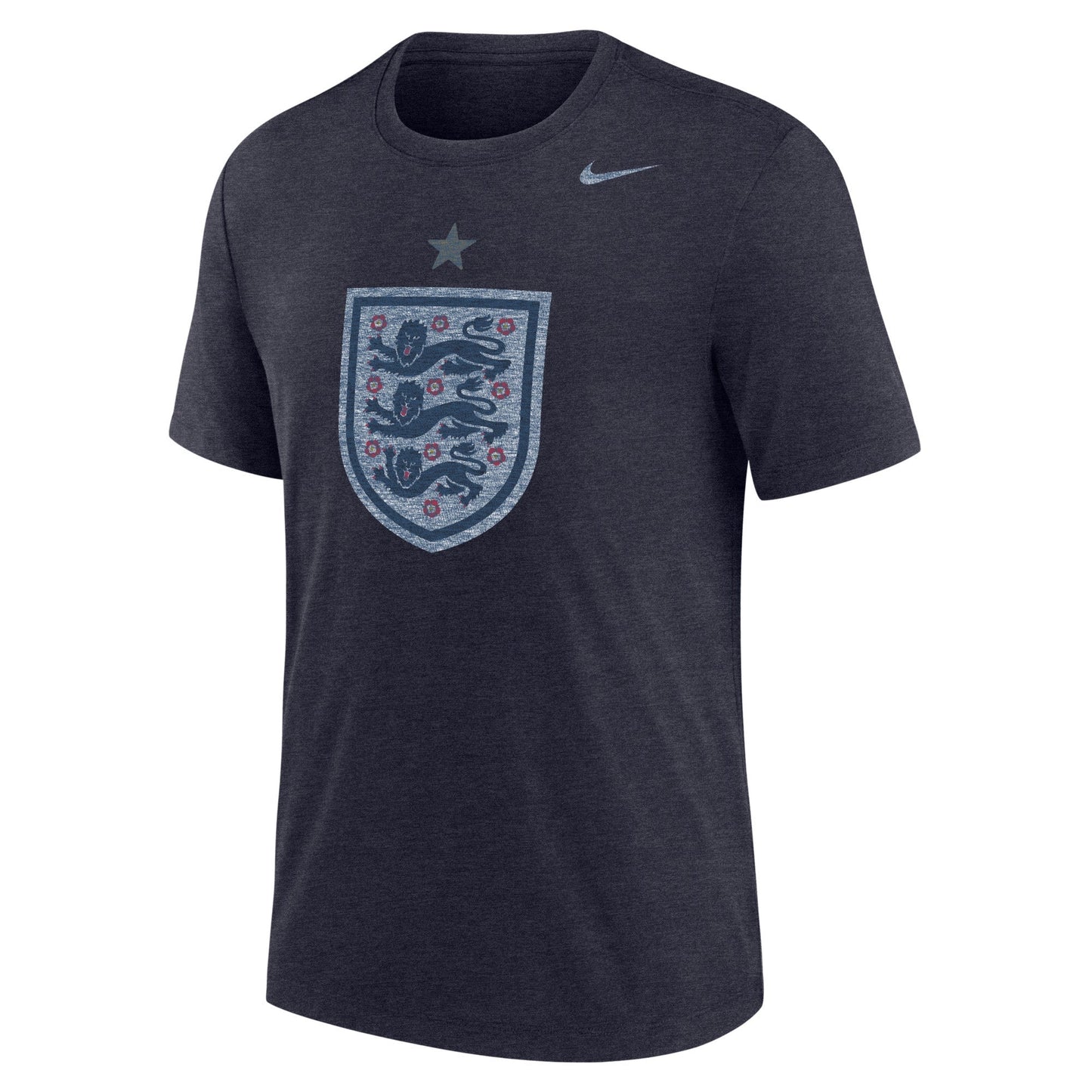Nike England Men's Distressed Primary Crest Logo Tri-Blend Soccer T-Shirt