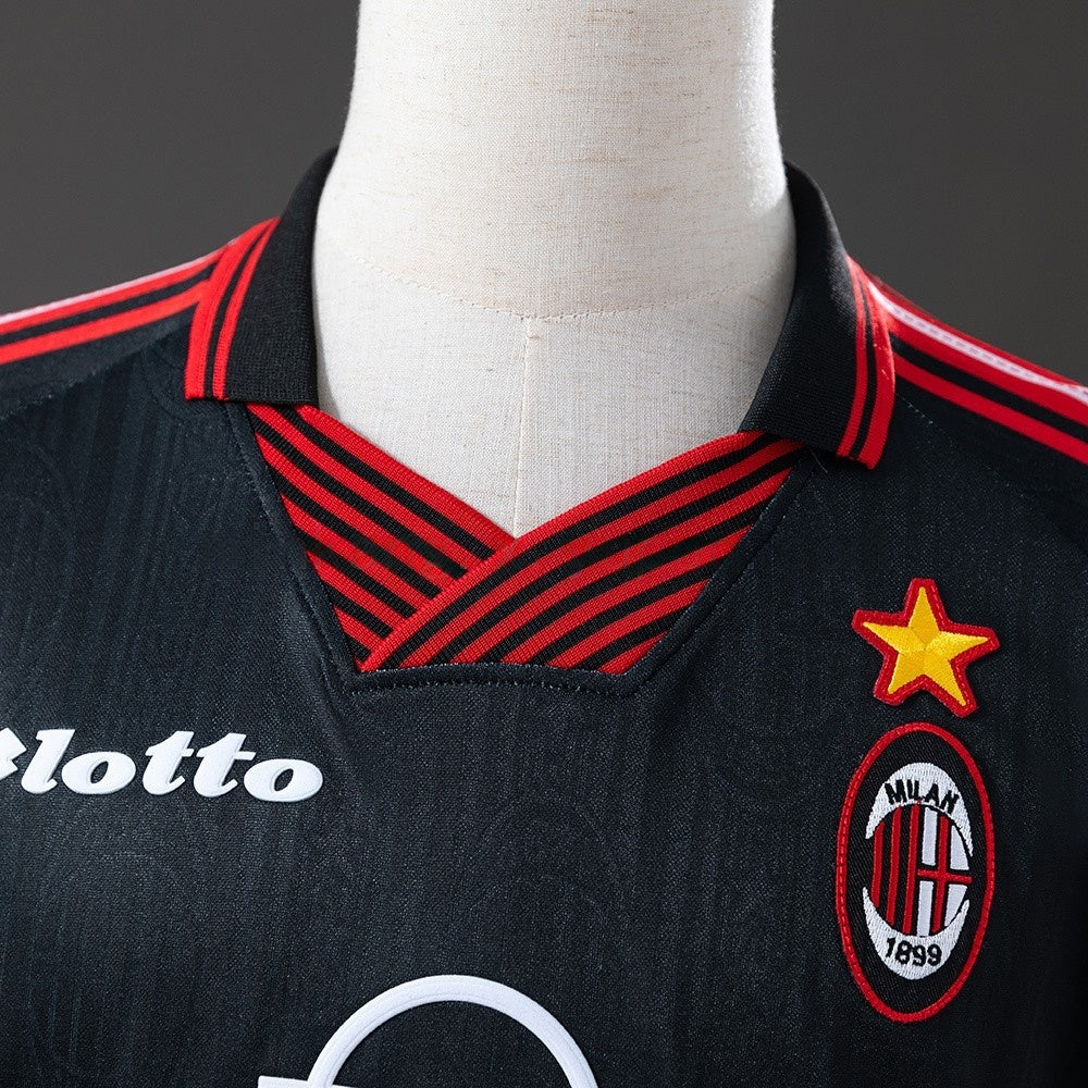 AC Milan Jersey 1997-98 Third Black Retro Football Kit