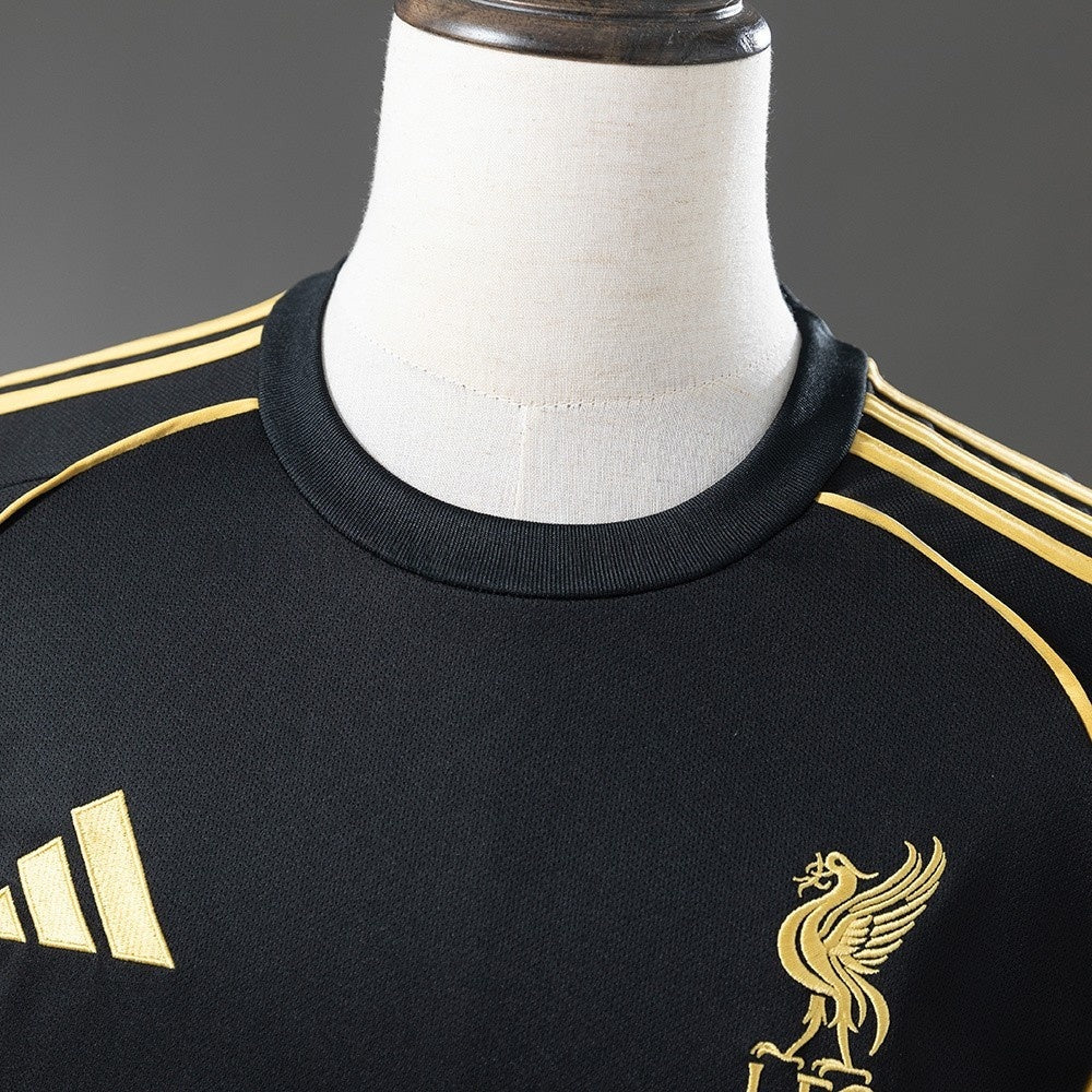 Liverpool Jersey 2025/26 Black Football Kit Fans Version