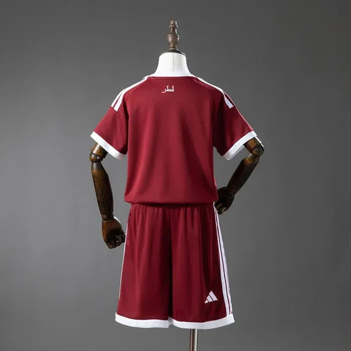 Kids Qatar Home Jersey 2026 World Cup Football Kit Soccer Shirt