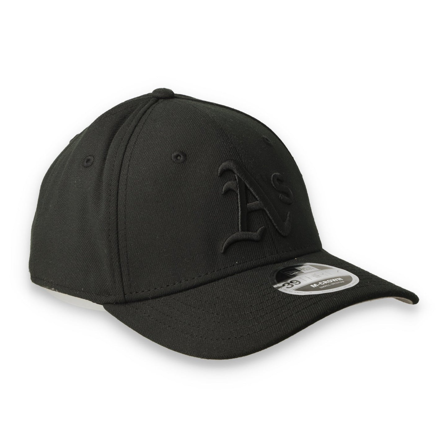 New Era Athletics 39THIRTY M-Crown A-Frame Stretch Fit Hat-Black/Black