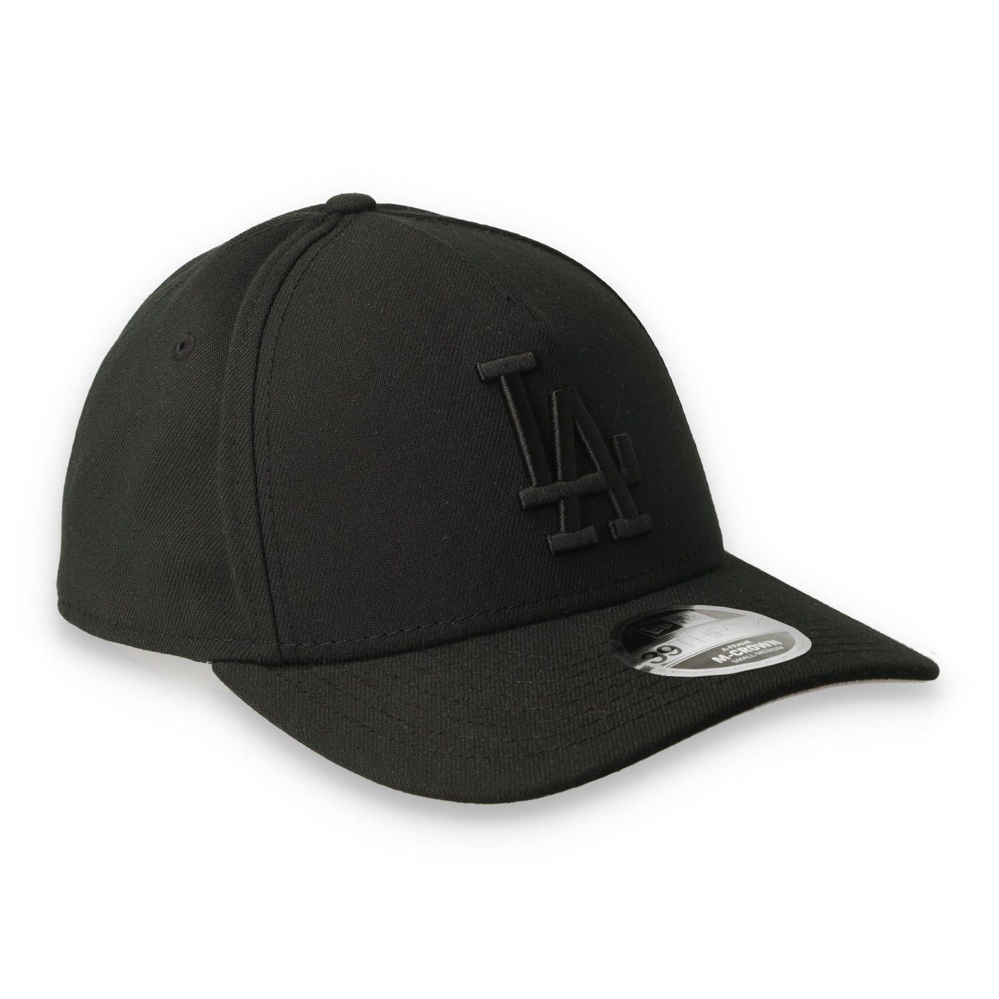 New Era Los Angeles Dodgers 39THIRTY M-Crown A-Frame Stretch Fit Hat-Black/Black