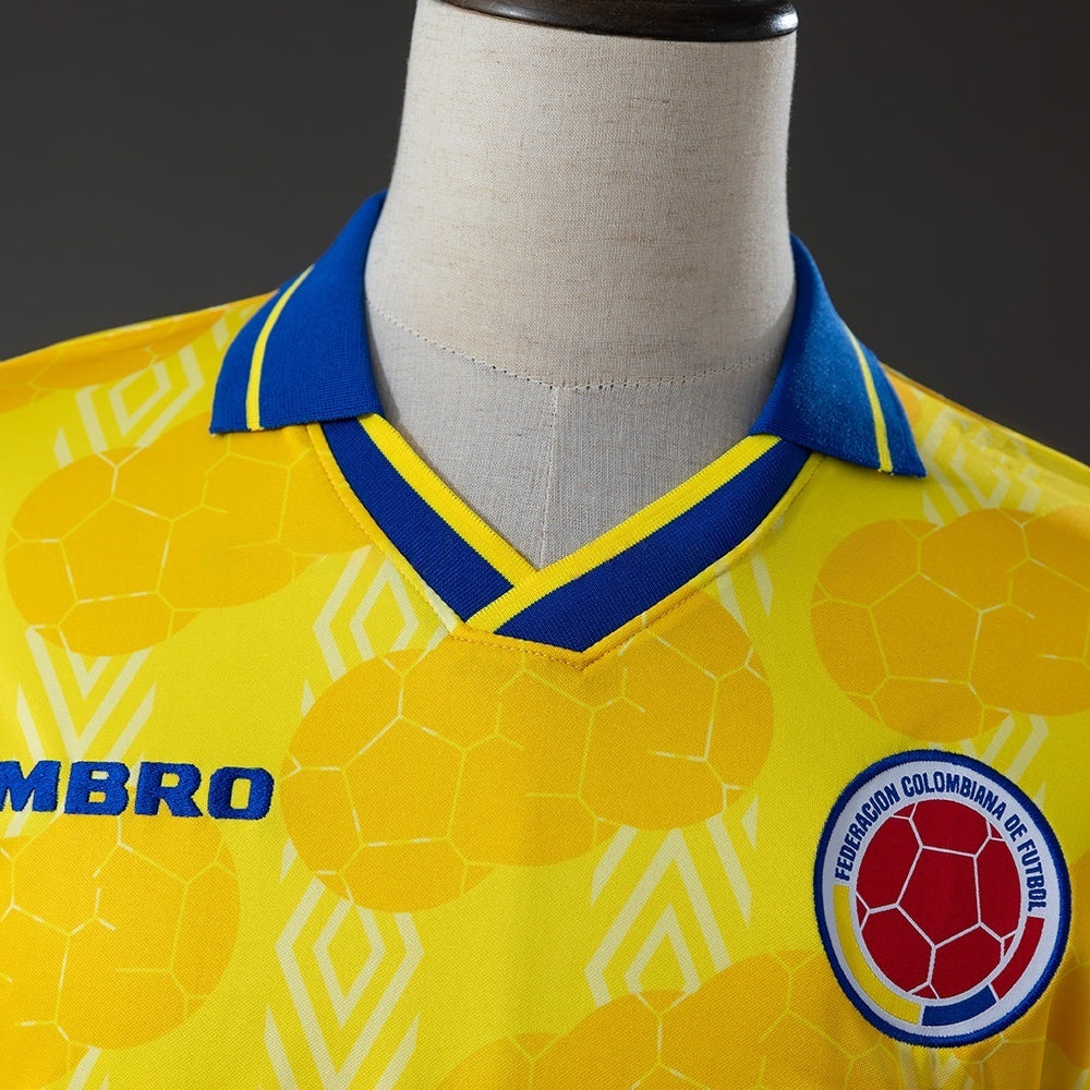 Colombia Originals Home Jersey 1994 Retro Long Sleeves Football Kit Soccer Shirt