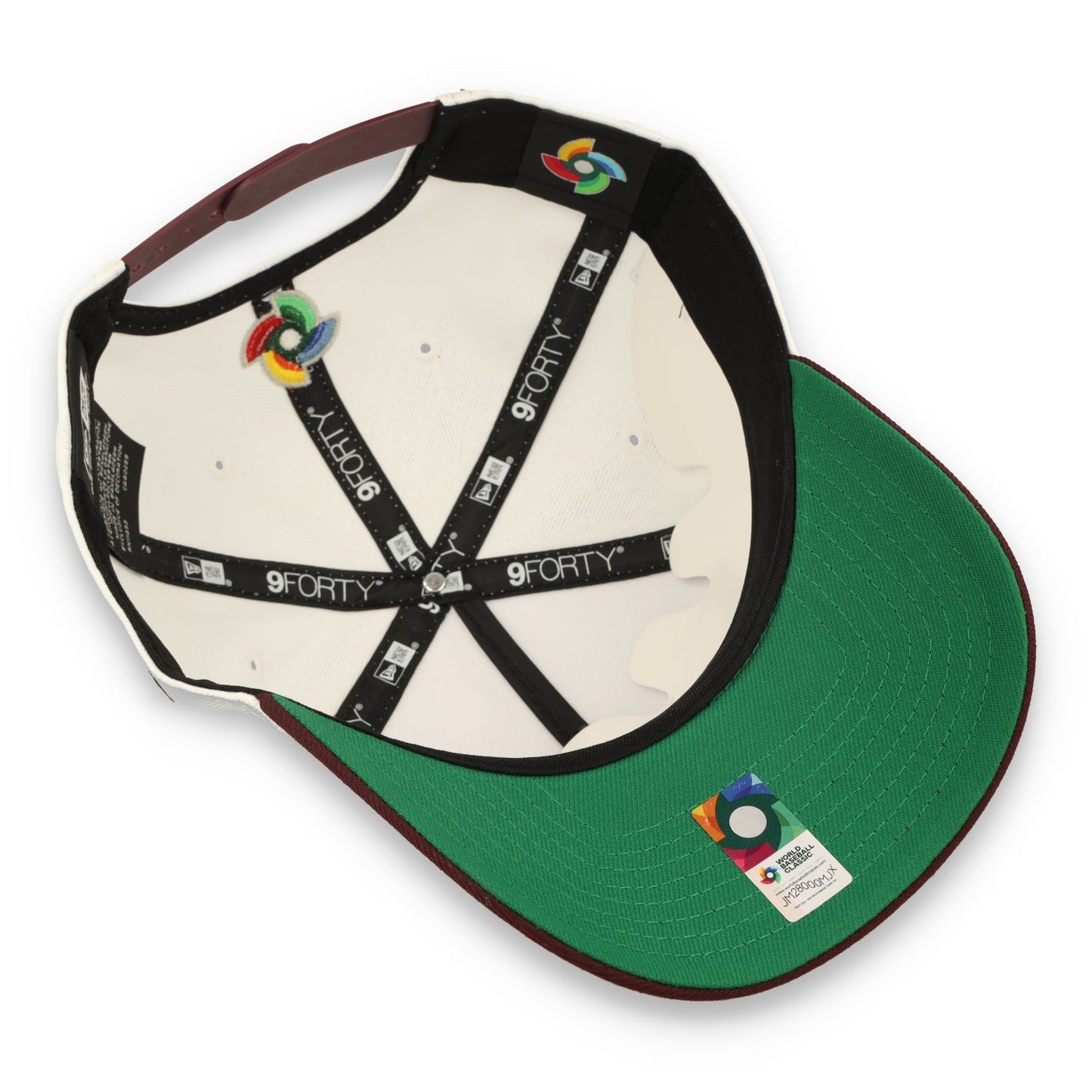 New Era Mexico WBC 9FORTY A-Frame Snapback Hat-White/Maroon