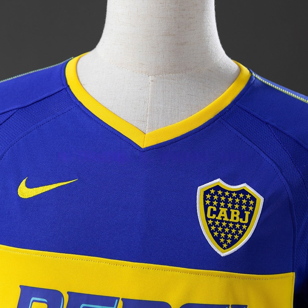 Boca Juniors Jersey 2003-04 Home Retro Football Kit Long Sleeves