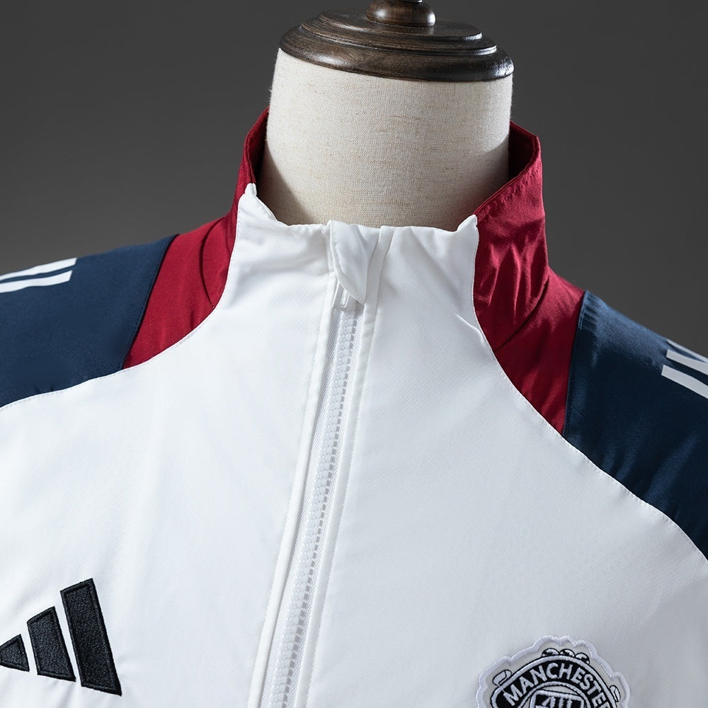 Manchester United Windbreaker 2025-26 White Football Soccer Jacket
