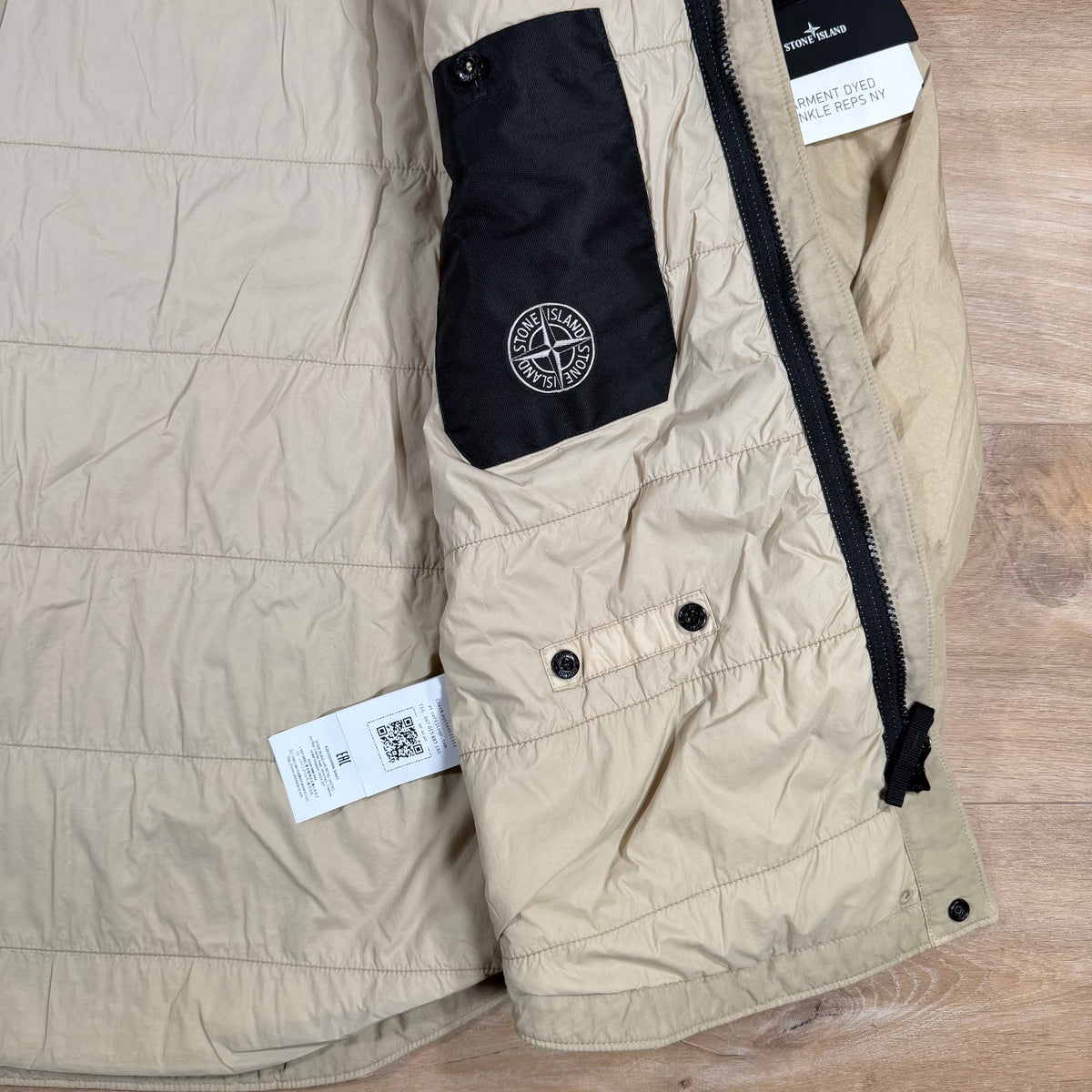 Stone Island Garment Dyed Crinkle Reps NY Overshirt in Desert