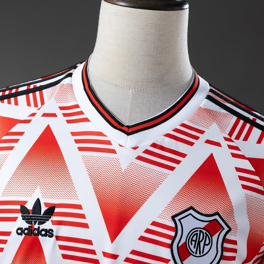 River Plate Away Jersey 1992-93 Retro Long Sleeves Football Kit Soccer Shirt