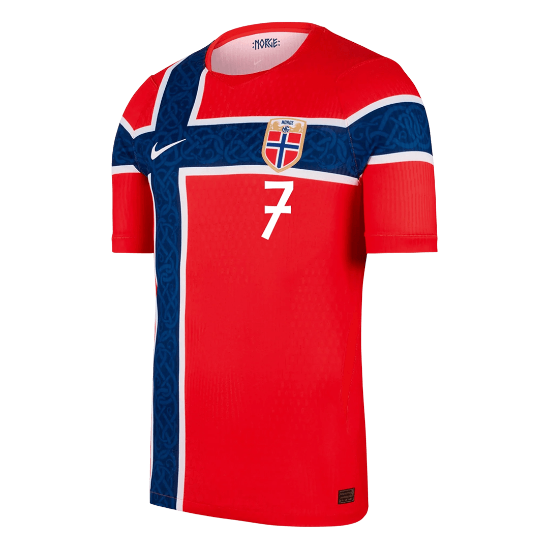 SØRLOTH #7 Mens Norway World Cup Home Jersey 2026 - Player Version (Slim Fit)