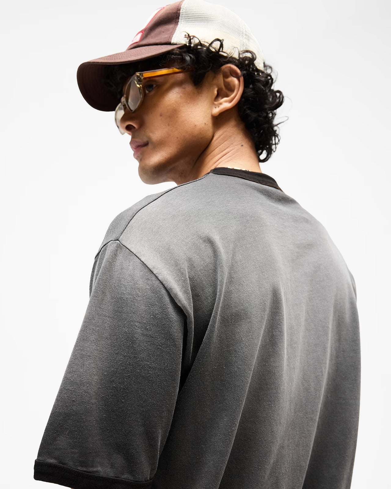 Represent Ringer T-Shirt in Stained Black