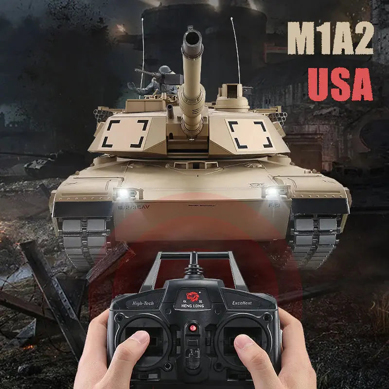 Heng Long 3918-1 US Abrams M1A2 1/16 Scale 2.4G Upgraded Metal RC Battle Tank RTR
