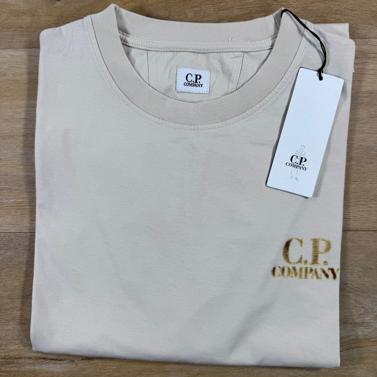 C.P. Company 30/1 Jersey Comfort Logo T-Shirt in Frozen Dew