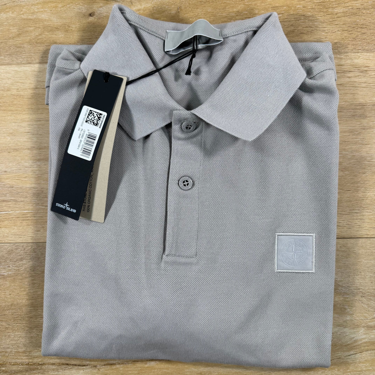 Stone Island Ghost Patch Logo Polo Shirt in Dust Grey