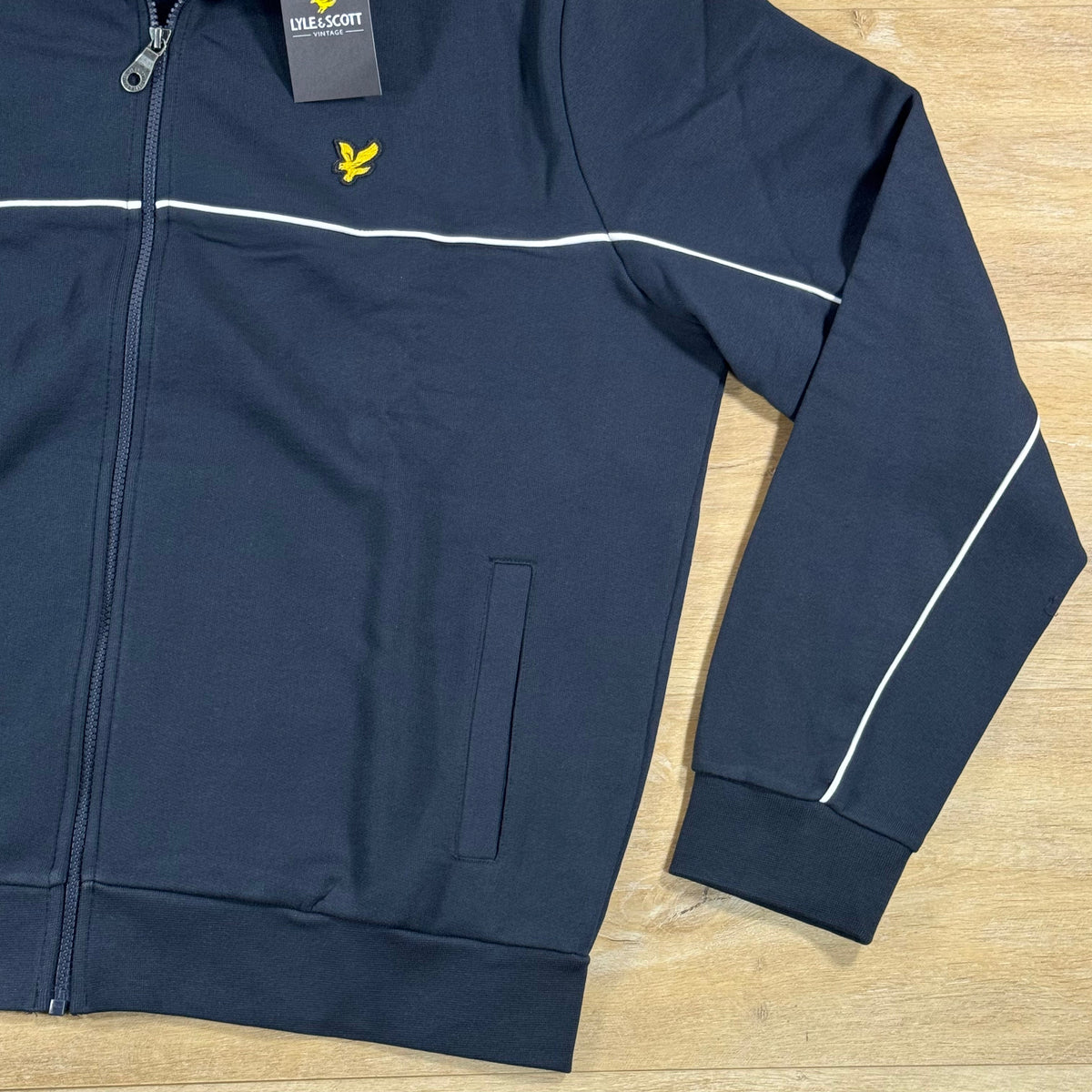Lyle & Scott Piped Full-Zip Track Top in Dark Navy