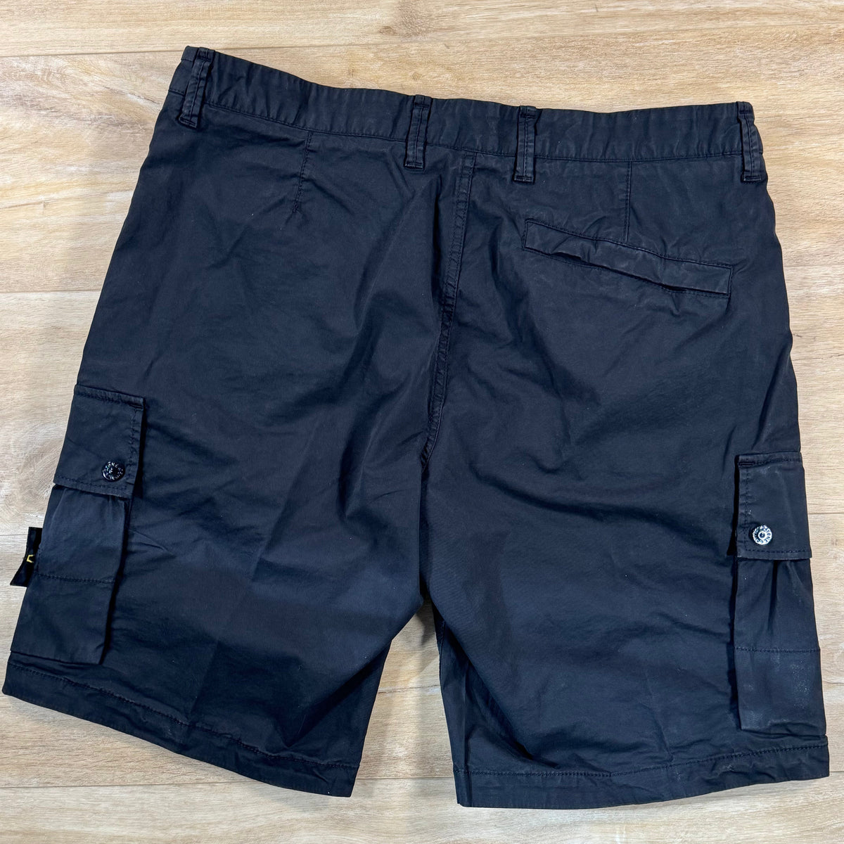 Stone Island Stretch Twill Cargo Bermuda Shorts in Black