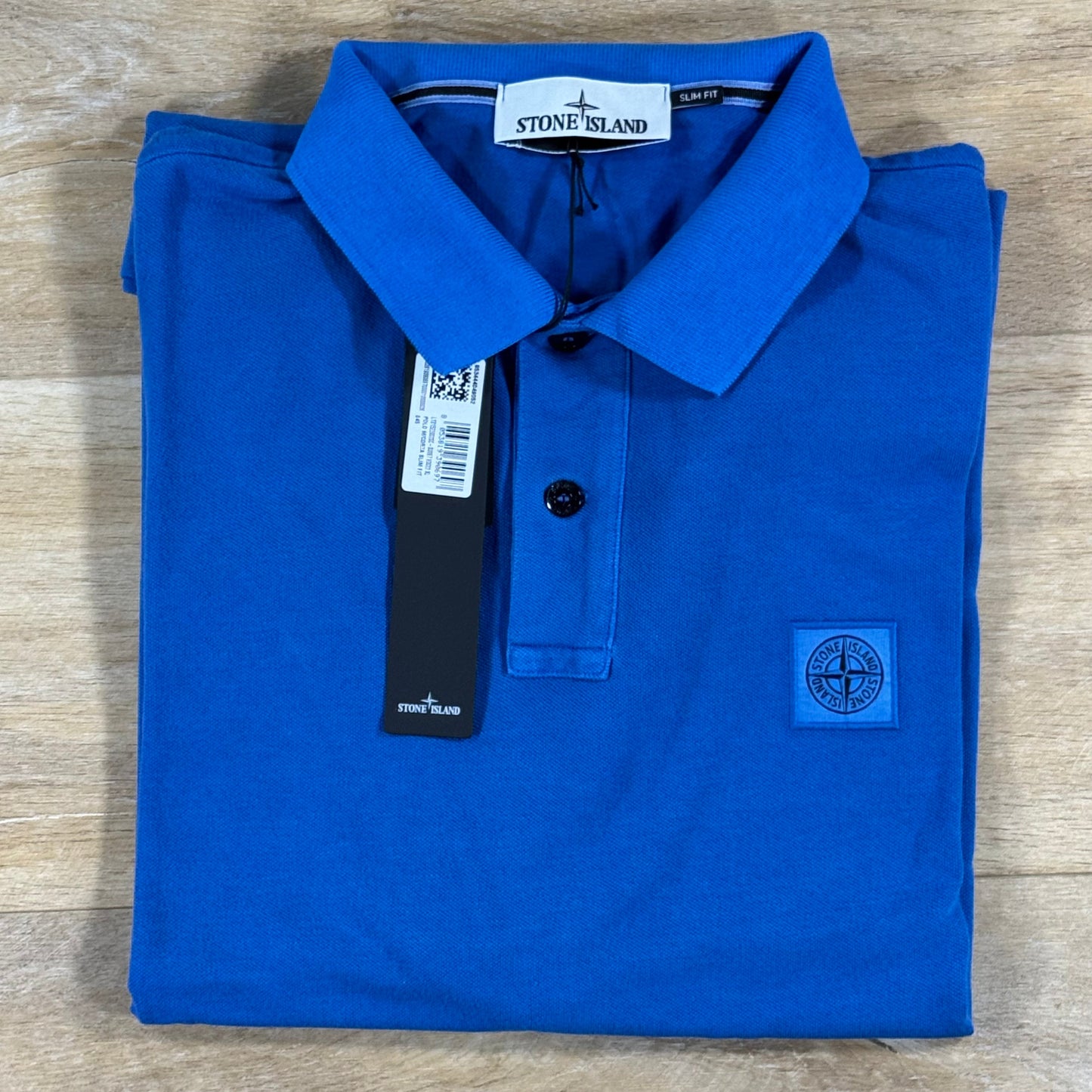 Stone Island Pigment Dye Polo Shirt in Bright Blue