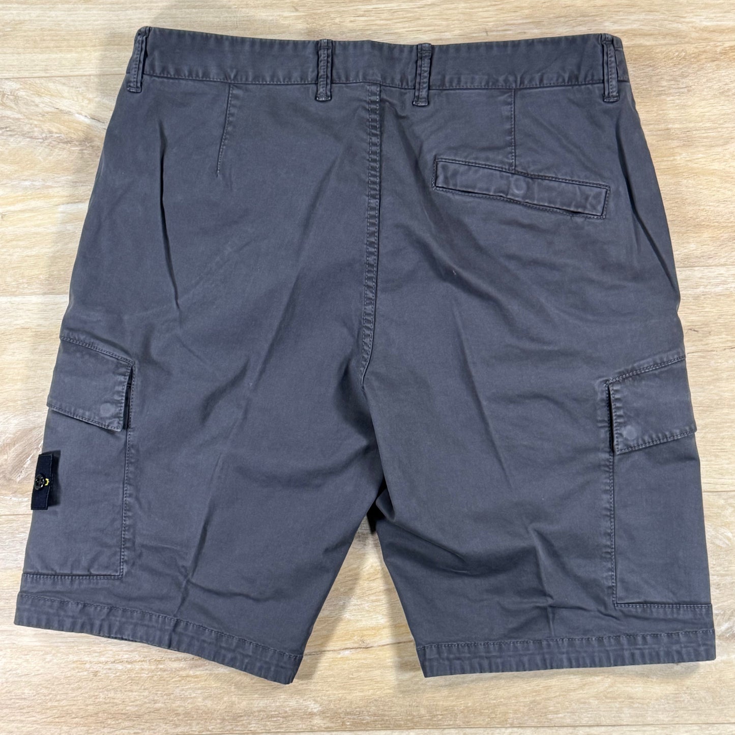 Stone Island Stretch Twill Cargo Bermuda Shorts in Charcoal Grey