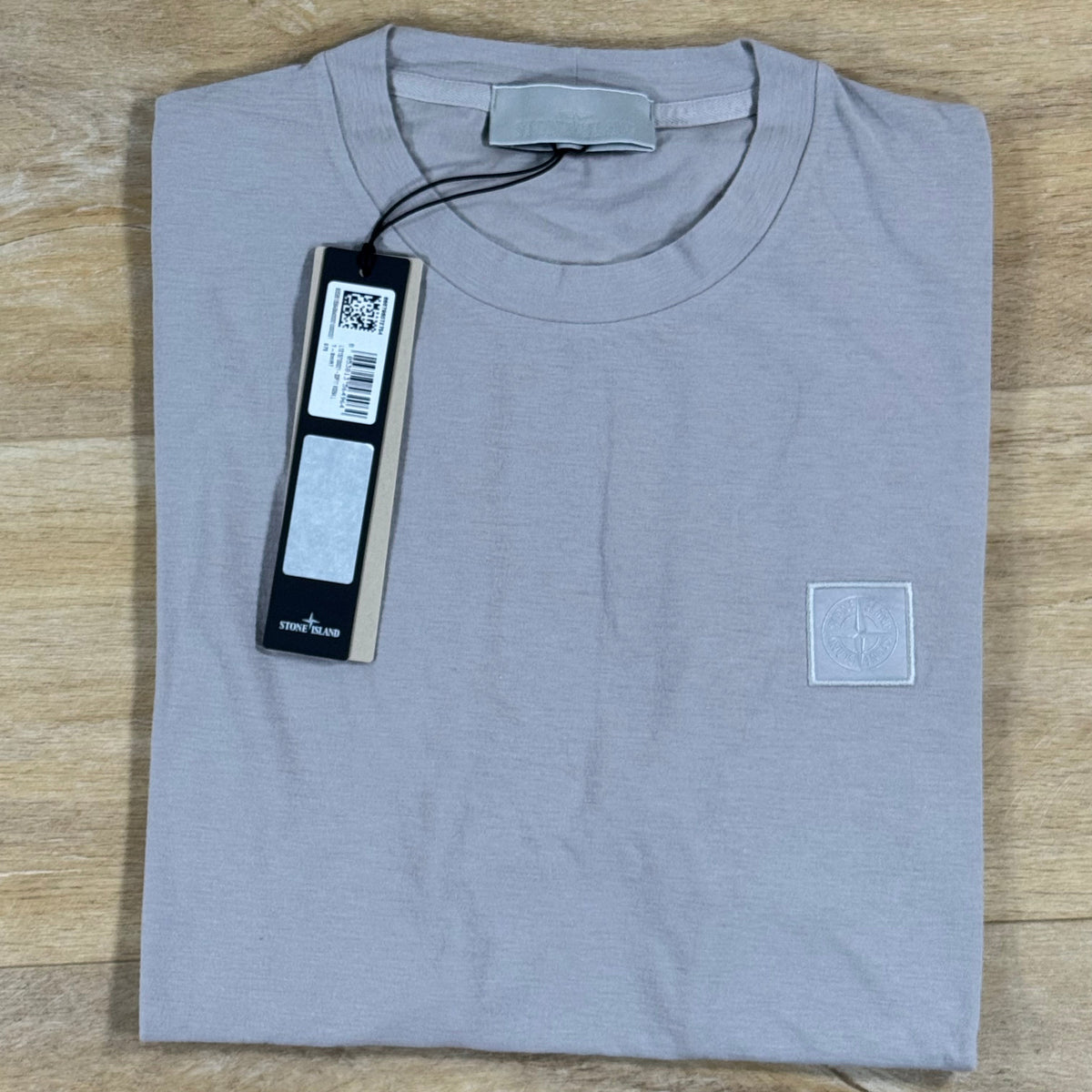 Stone Island Ghost Tonal Patch Logo T-Shirt in Dust Grey