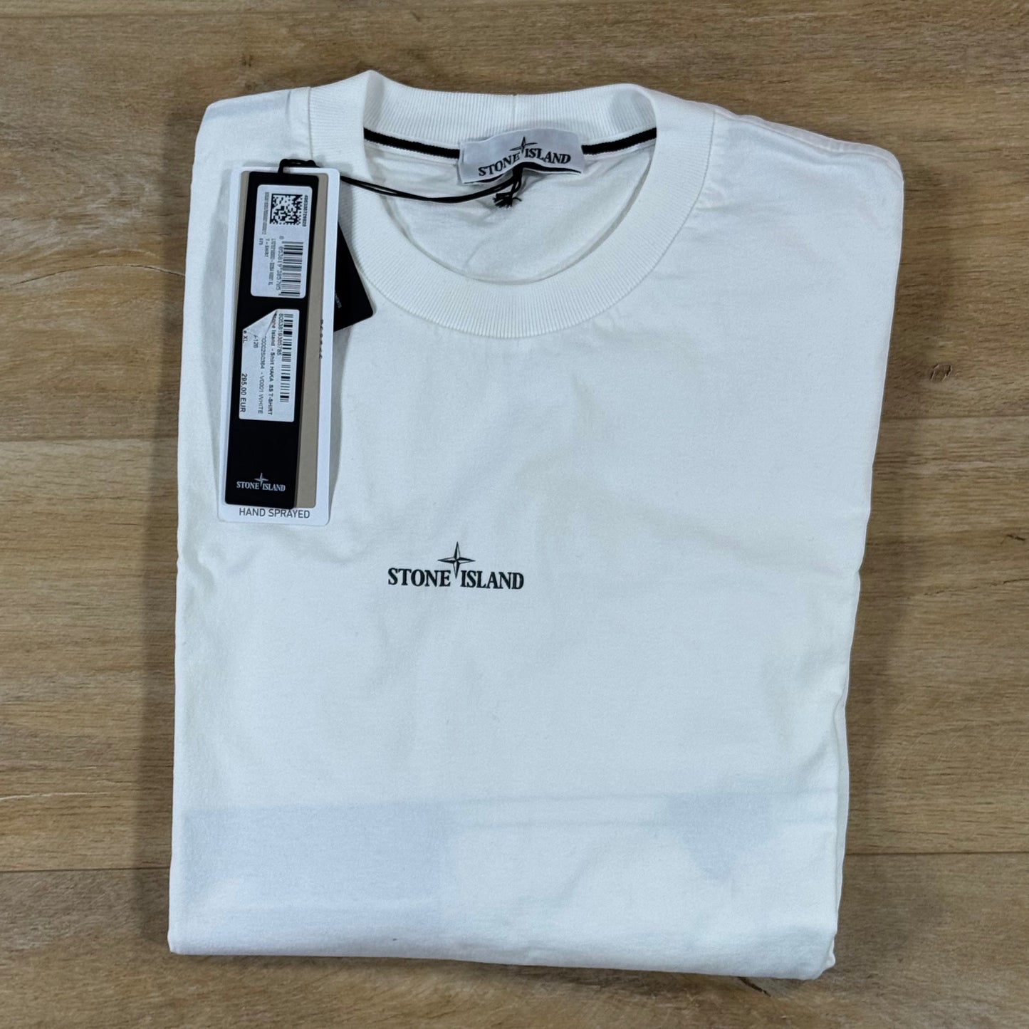 Stone Island Hand Sprayed 'Lab' Print T-Shirt in White