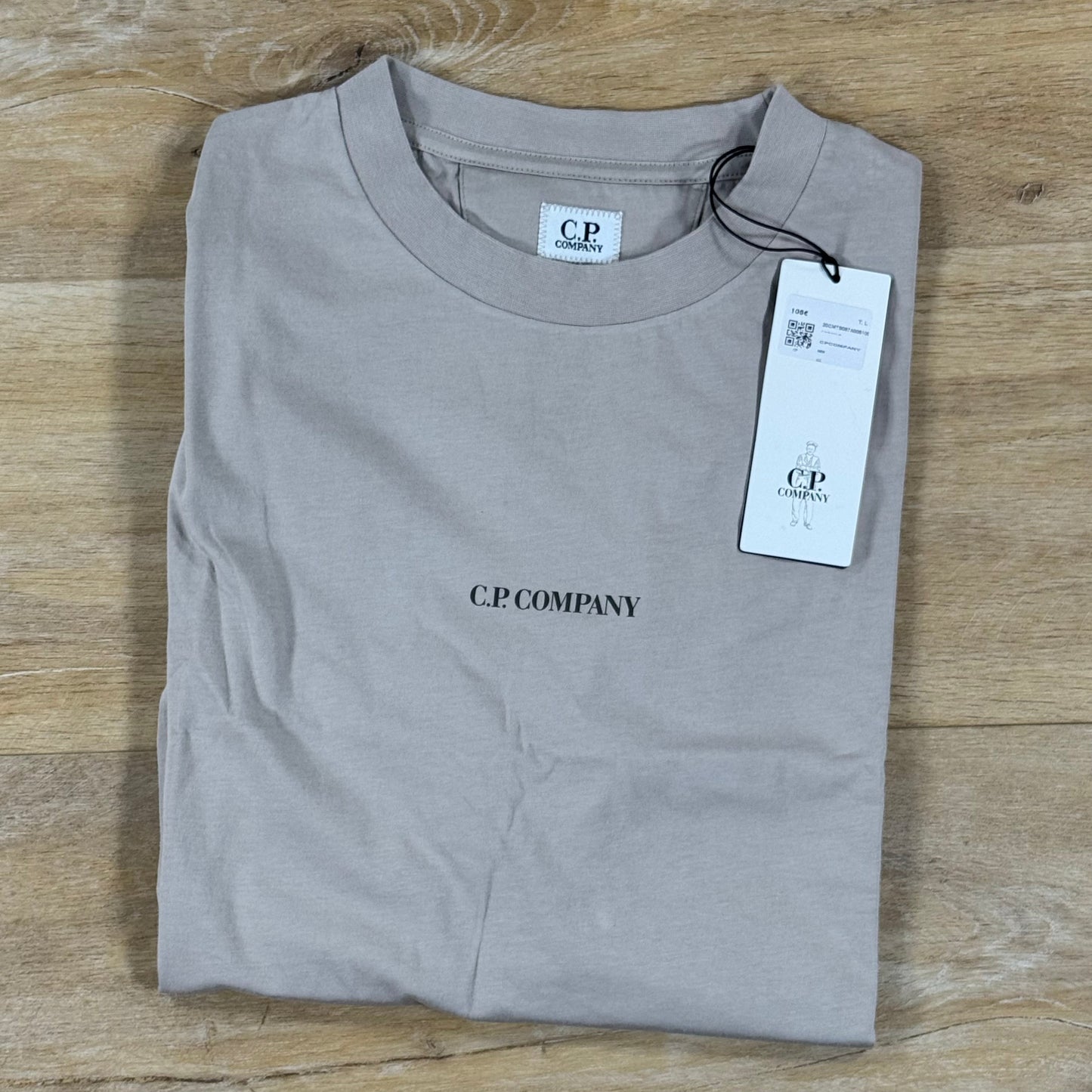 C.P. Company 30/1 Jersey Logo T-Shirt in Dove