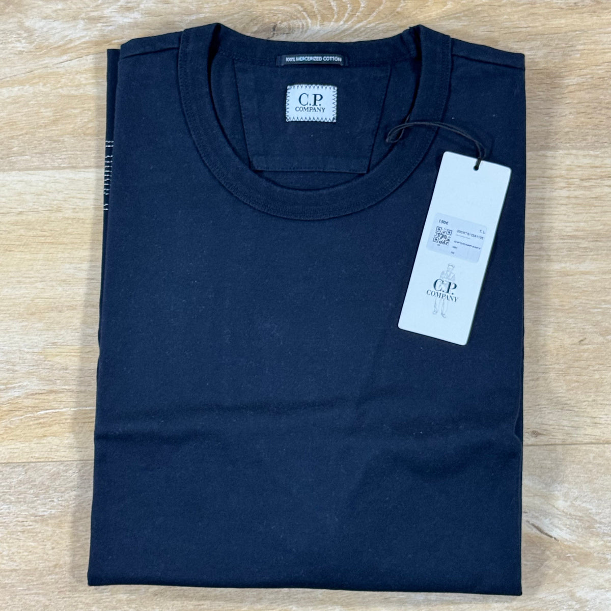 C.P. Company Mercerized Jersey 30/2 Twisted Embroidery T-Shirt in Navy