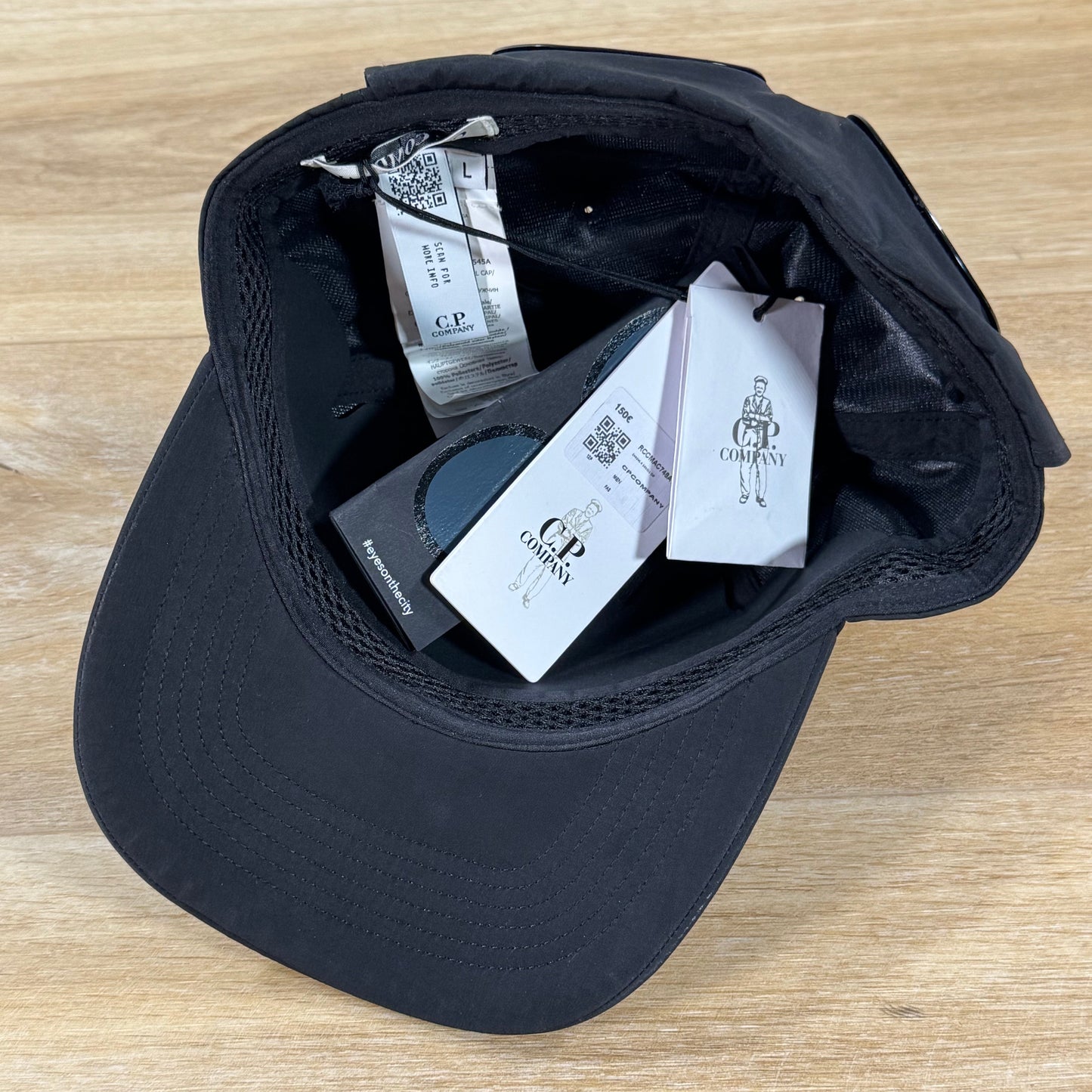 C.P. Company Chrome-R Goggle Cap in Black