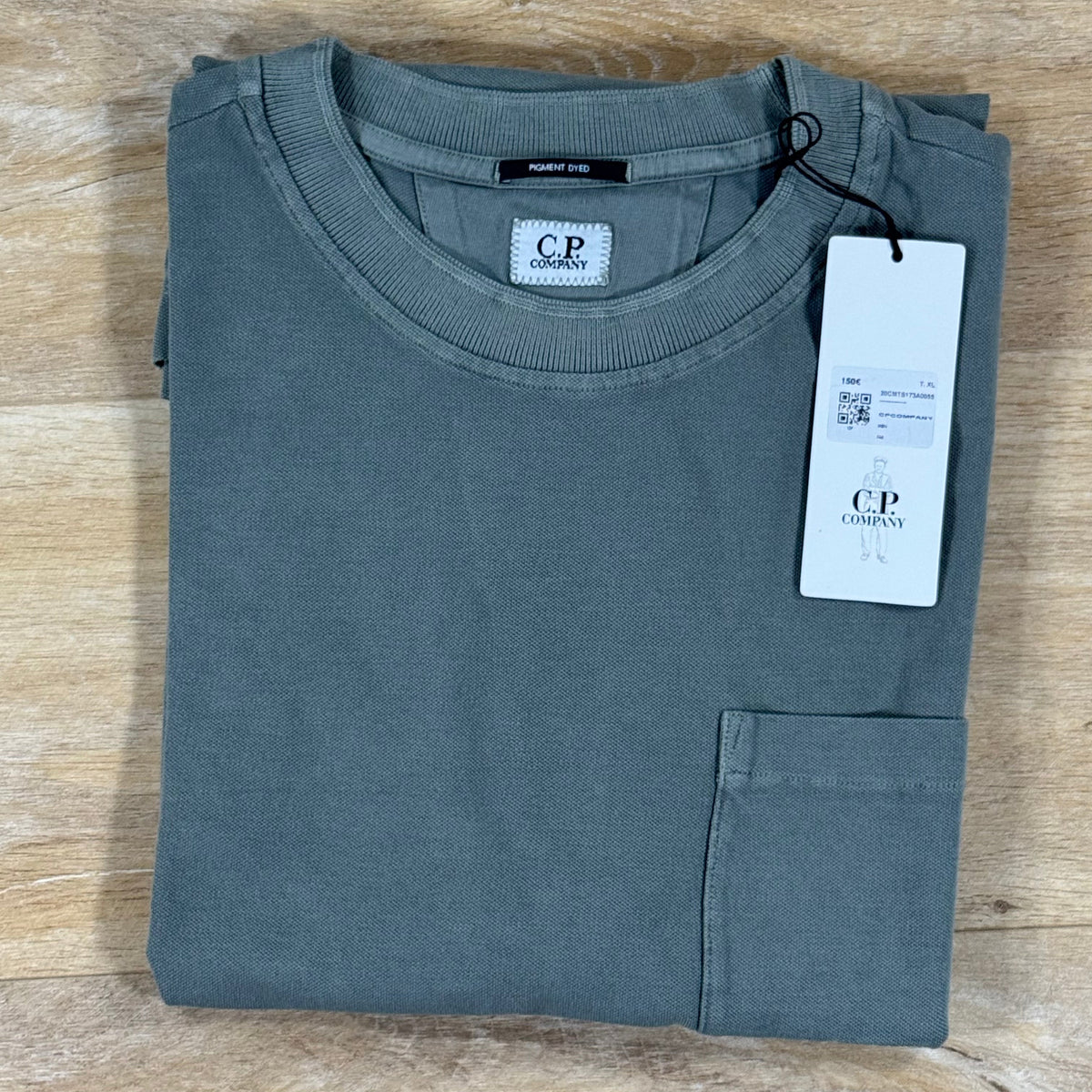 C.P. Company 24/1 Pigment Dyed T-Shirt in Gunmetal - Grey