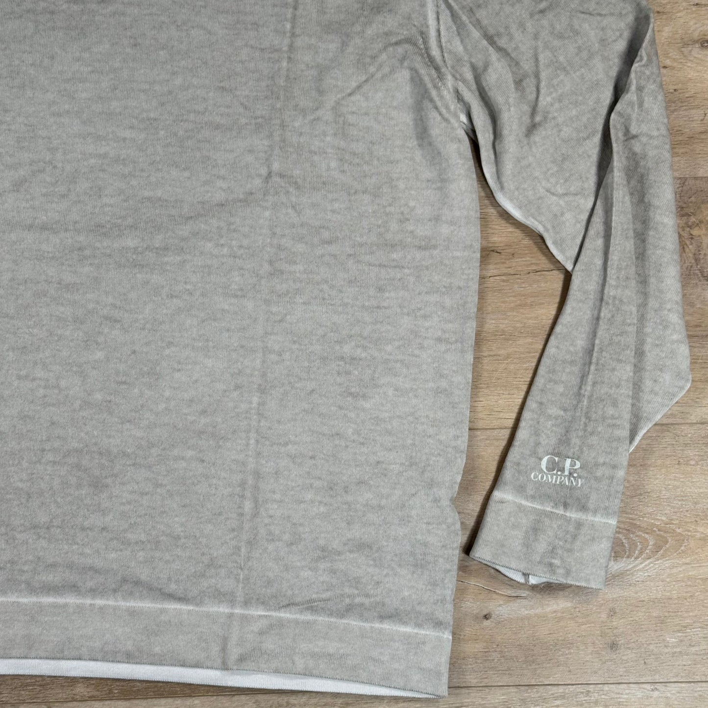 C.P. Company Cotton Crepe Double Dyed Crewneck Sweater in Beige