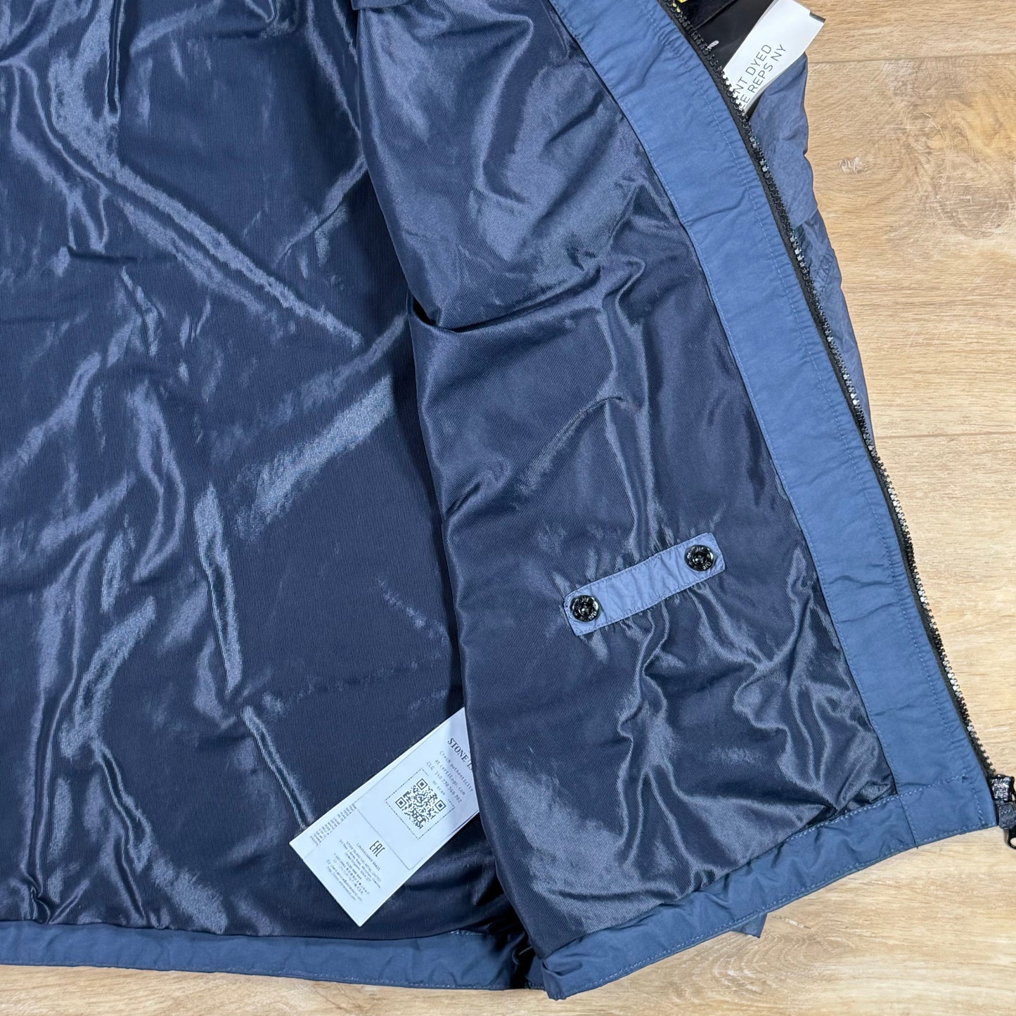 Stone Island Crinkle Reps NY Hooded Jacket in Slate Blue