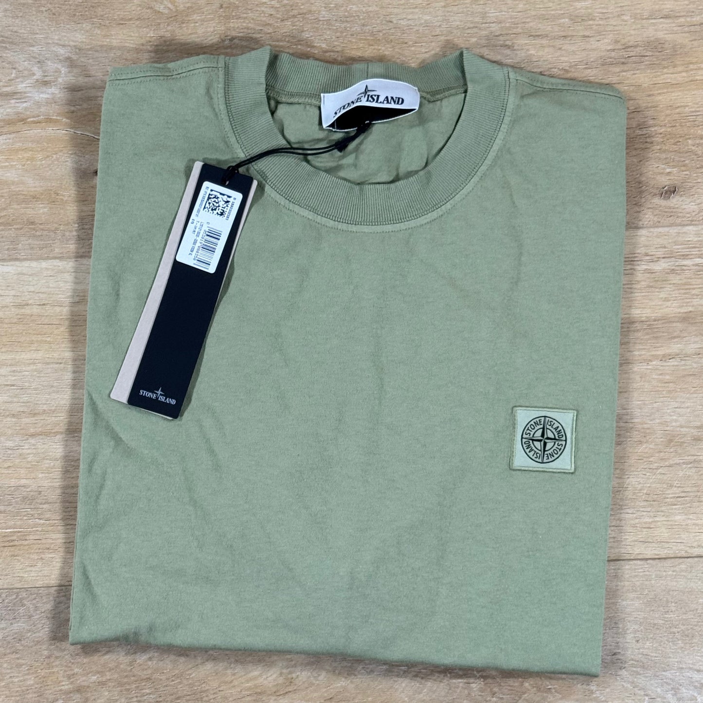 Stone Island Combed Organic Cotton T-Shirt in Laurel Green