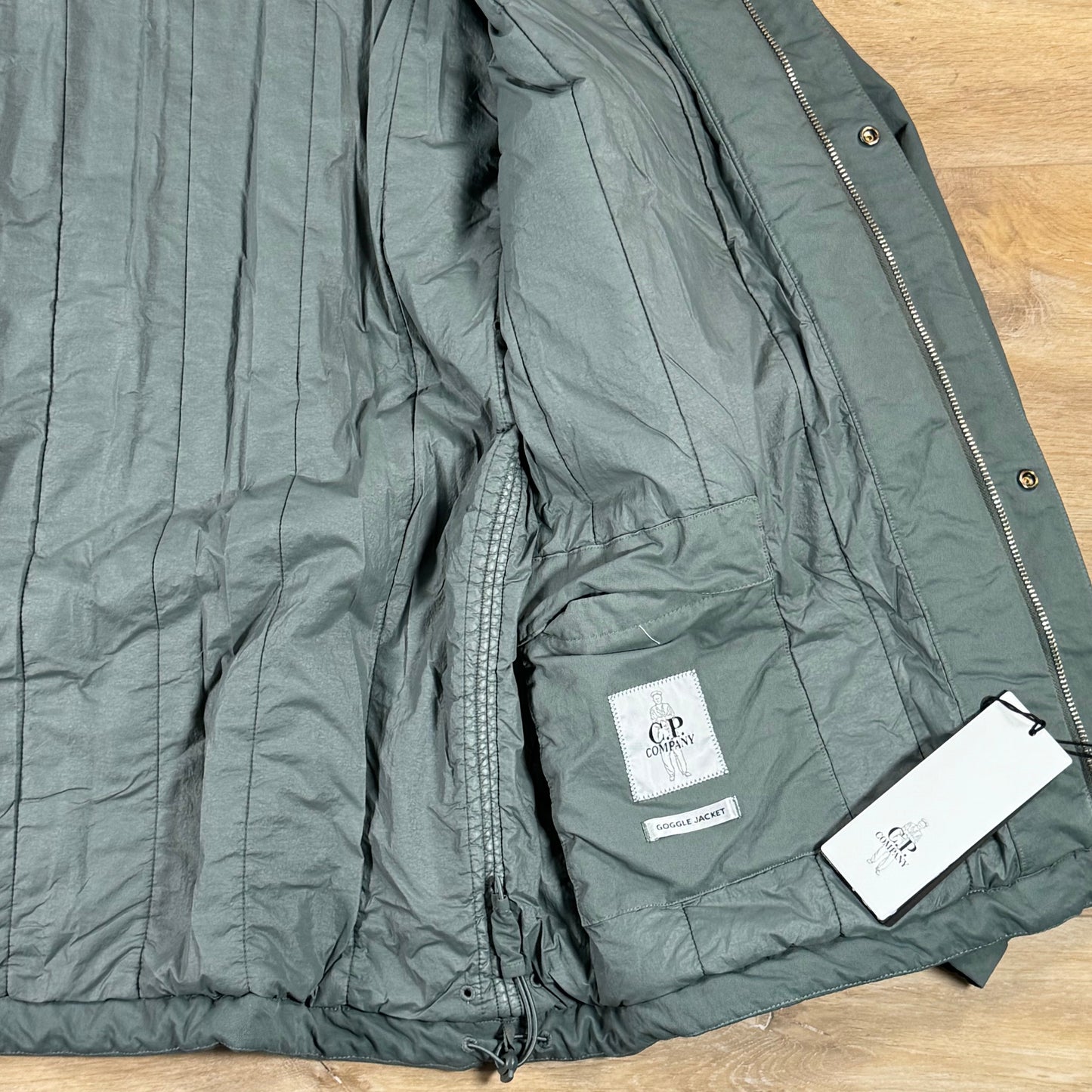 C.P. Company T-Flatt Padded Goggle Jacket in Castor Grey