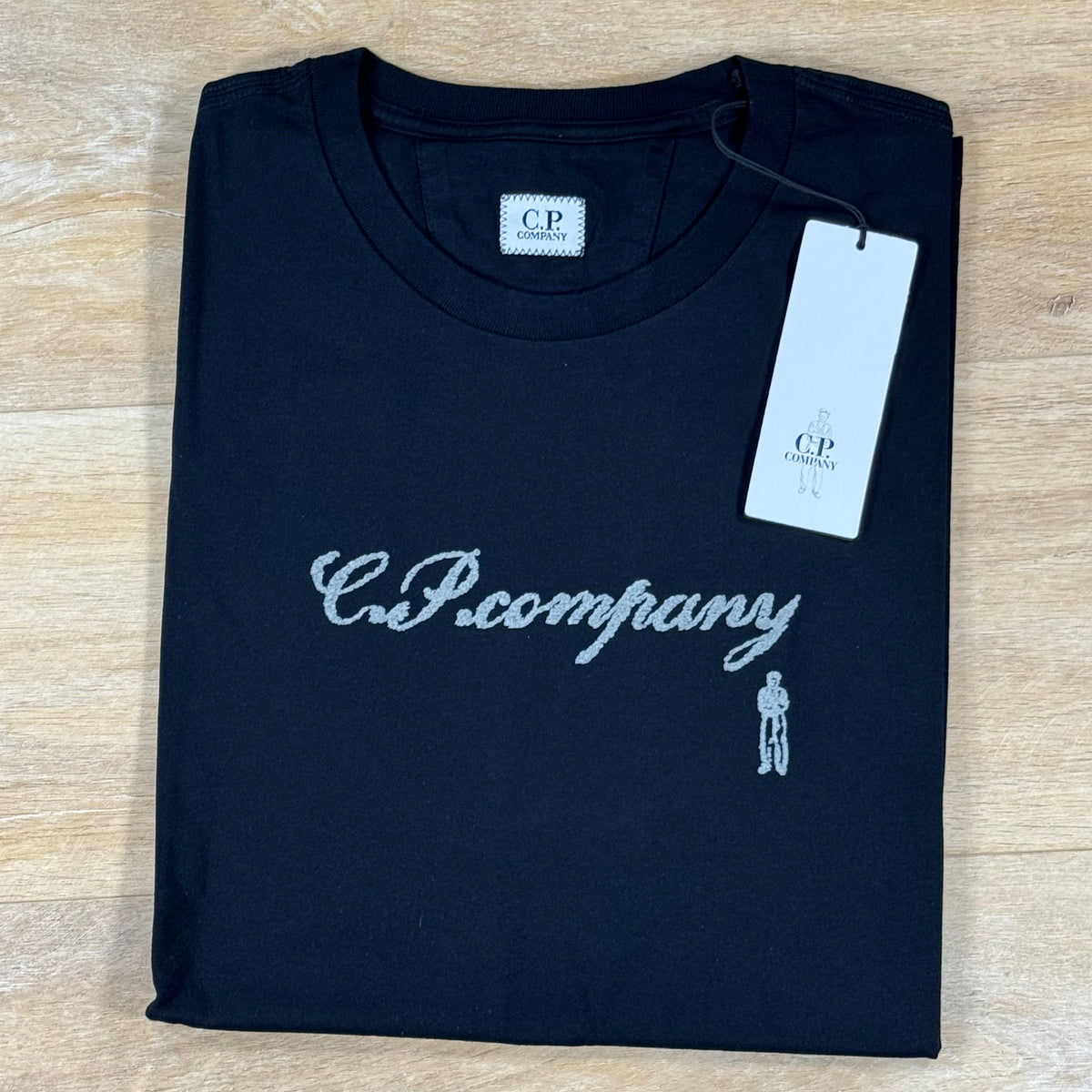 C.P. Company 30/1 Jersey Logo T-Shirt in Black