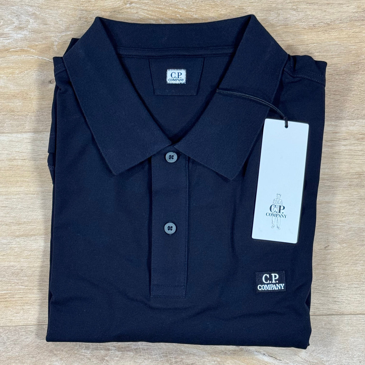 C.P. Company Stretch Piquet Polo Shirt in Navy