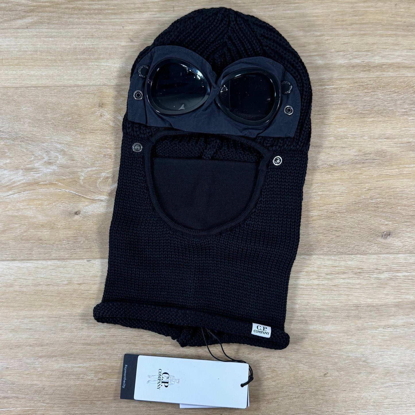 C.P. Company Merino Wool Goggle Balaclava in Black