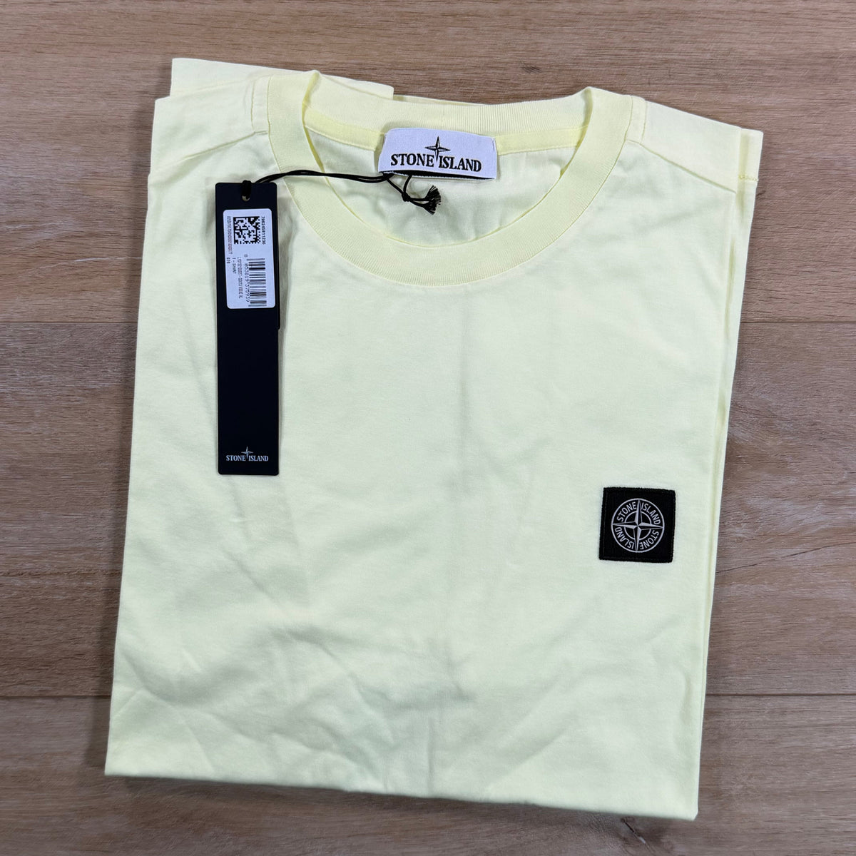 Stone Island Patch Logo T-Shirt in Pastel Yellow