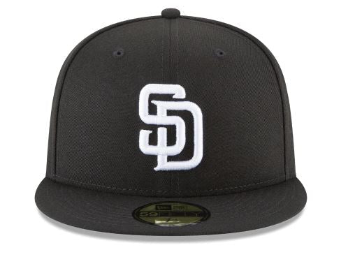 SAN DIEGO PADRES NEW ERA BASIC COLLECTION FITTED 59FIFTY-BLACK AND WHITE