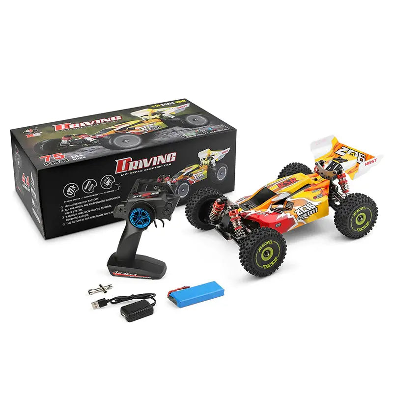 Wltoys 144010 1/14 Scale 4WD Brushless RC Car 75km/h High Speed Metal Chassis Off-Road Drift RTR