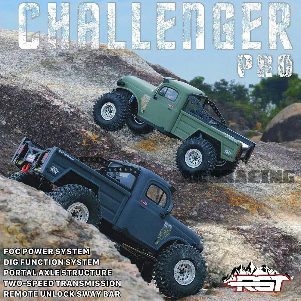 RGT EX86170 PRO Challenger 1/10 Scale 4WD Brushless RC Rock Crawler Off-Road Truck Two Speed DIG Portal Axle RTR