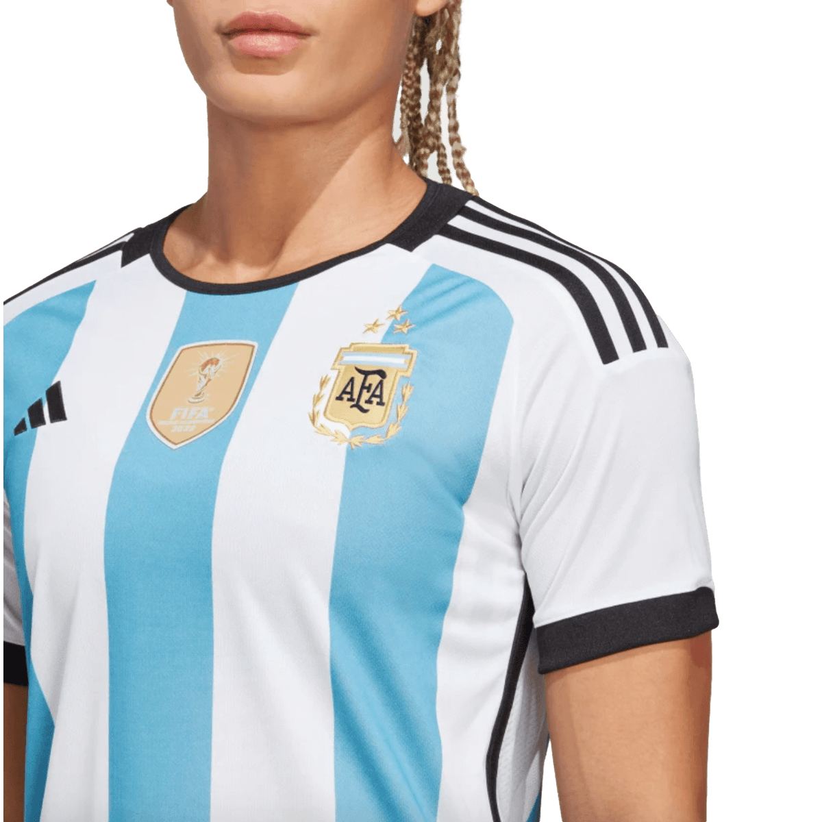 Adidas Argentina 2022 Womens 3-Star Winners Home Jersey