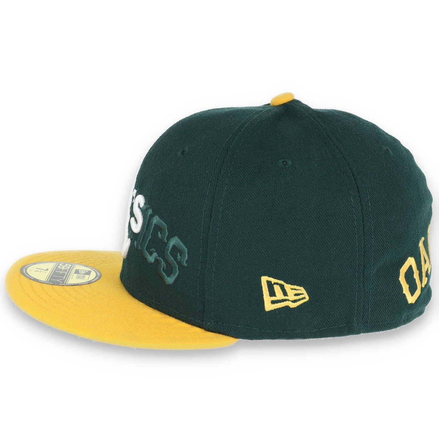 Oakland Athletics New Era 59Fifty Cap Old English Script-Green/Yellow