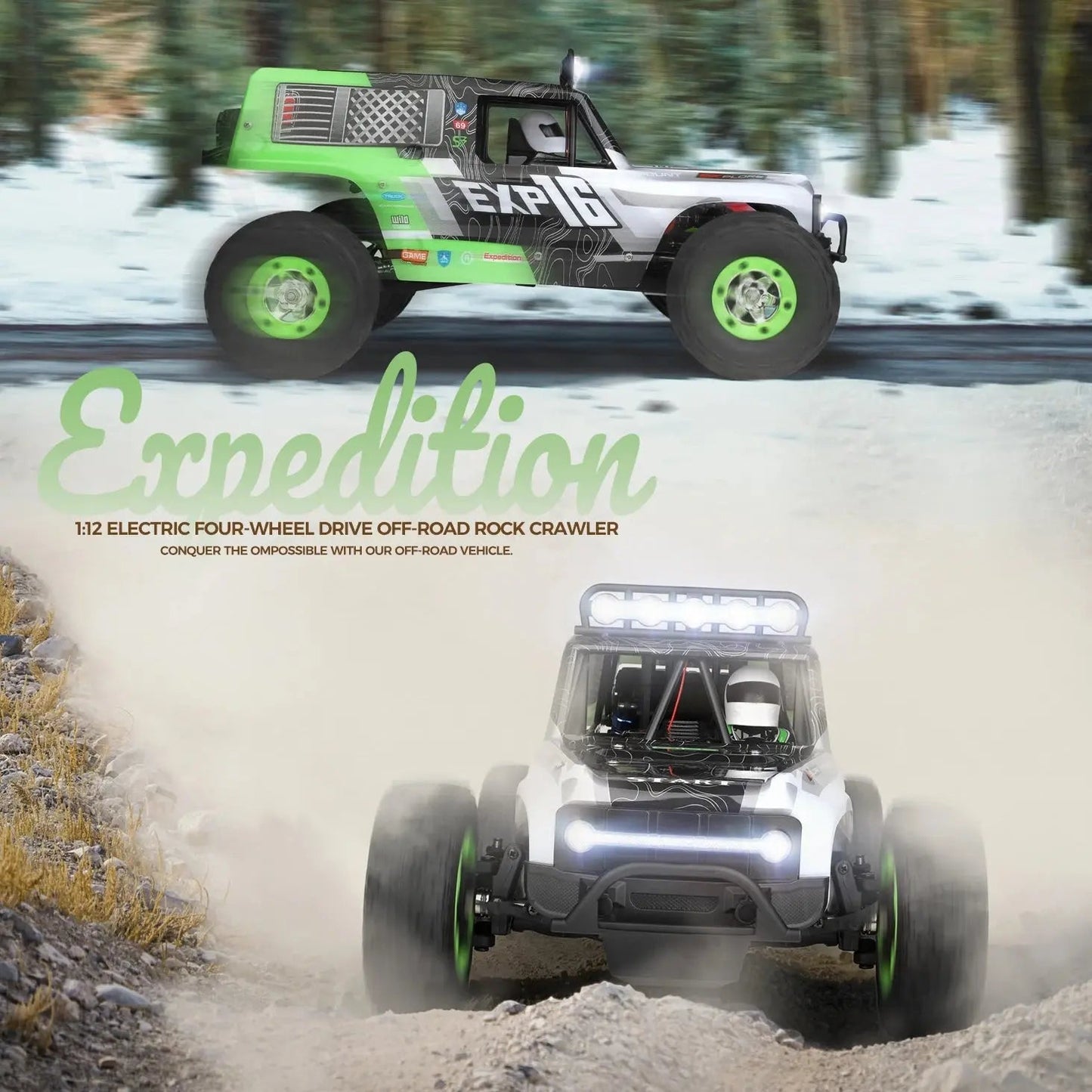Wltoys 124006 1/12 Scale 4WD Brushless RC Rock Crawler Off-Road Climbing Car LED Light RTR