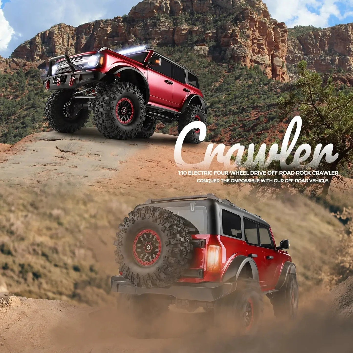 Wltoys 104020 1/10 Scale 4WD RC Rock Crawler Off-Road Climbing Truck LED Light Full Proportional RTR