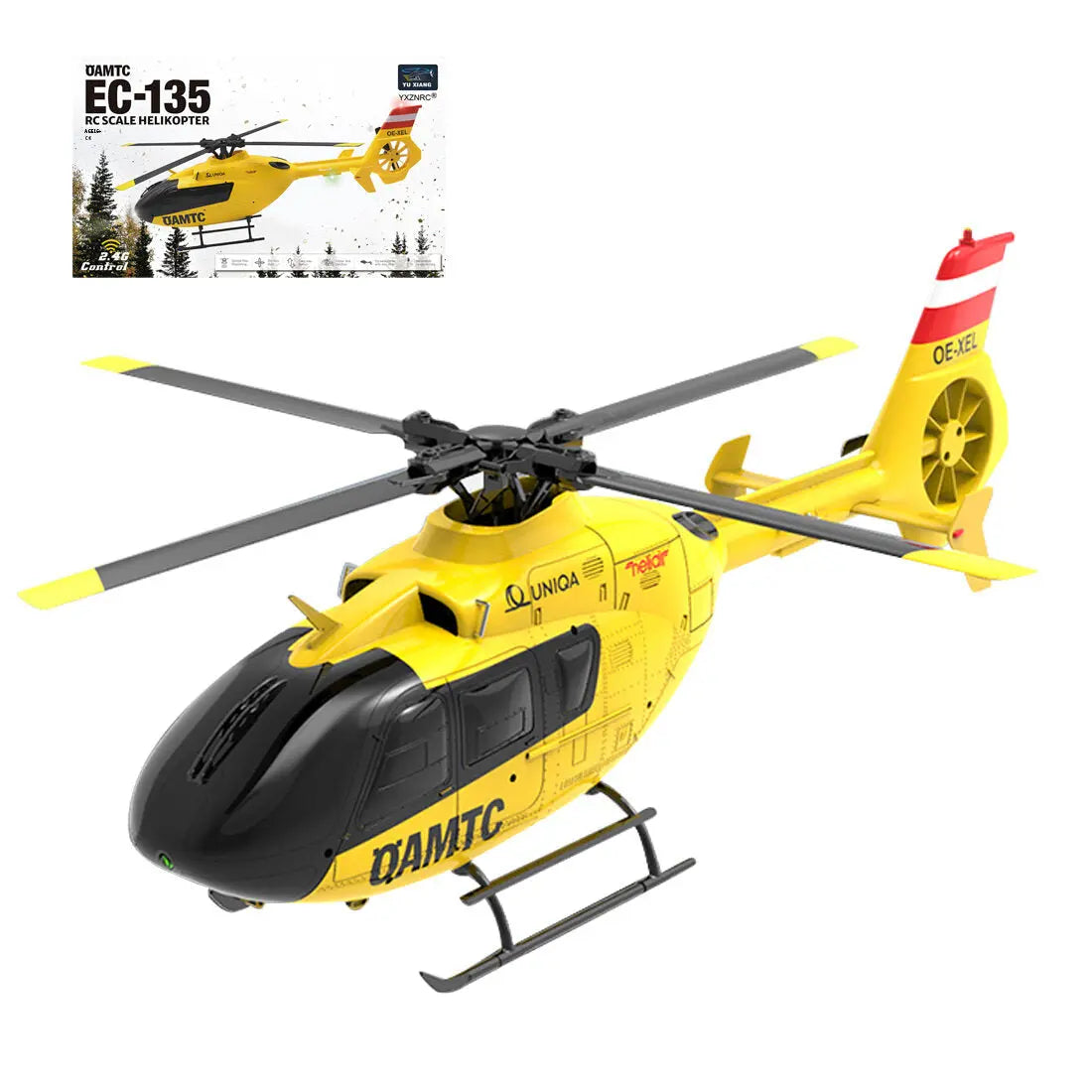 YUXIANG F06 EC-135 1:36 Scale 2.4G 6CH Direct-Drive Brushless 3D Aerobatic Flybarless RC Helicopter Model RTF