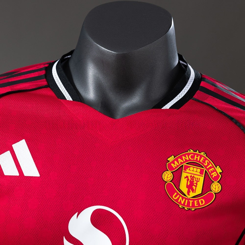 Manchester United Jersey 25/26 Home Football Kit Long Sleeves Player Version