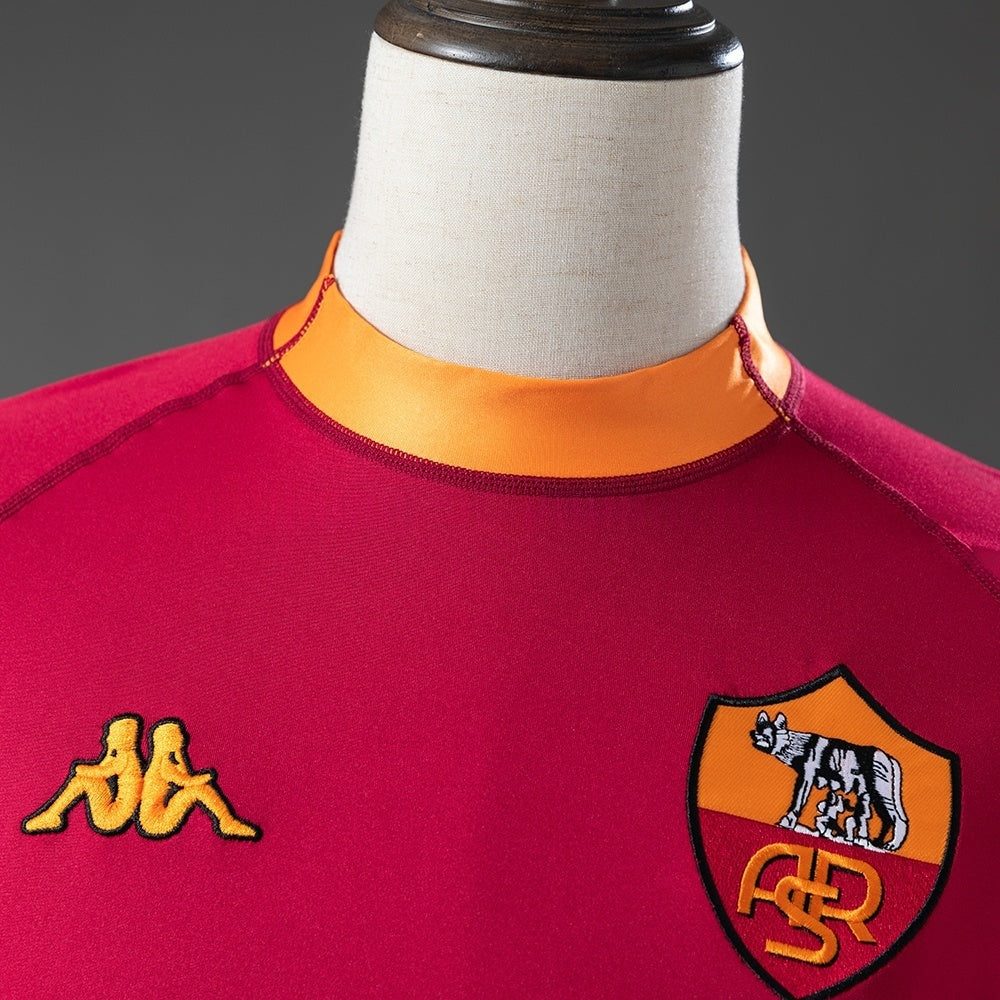 Retro Rome Home Jersey 2000-01 Long Sleeves Football Kit Soccer Shirt