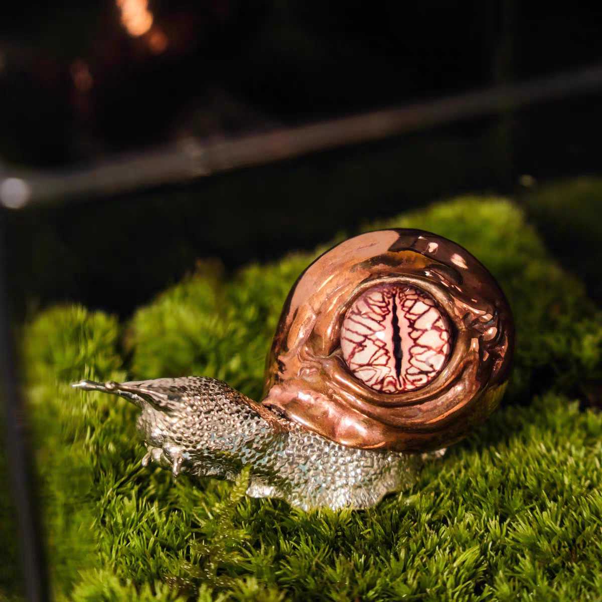 Brass Fidget Toy – Cthulhu Eye Snail Figurine with /Copper Desk Sculpture