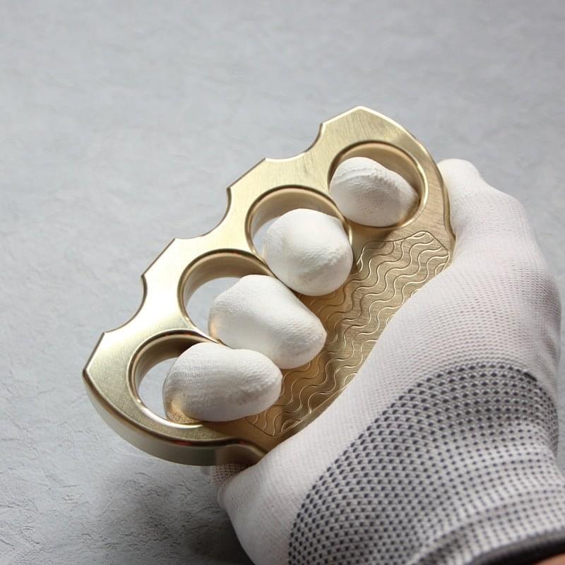 Brass Four Finger Knuckles – H59 with Duster Self Defense with Anti-Slip Tactical 640g